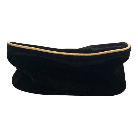 Vtg Authentic Dior Parfums Bag Black Velvet GoldTone Trim Clean 4"Wx9"Lx5 1/2"H - Picture 4 of 8